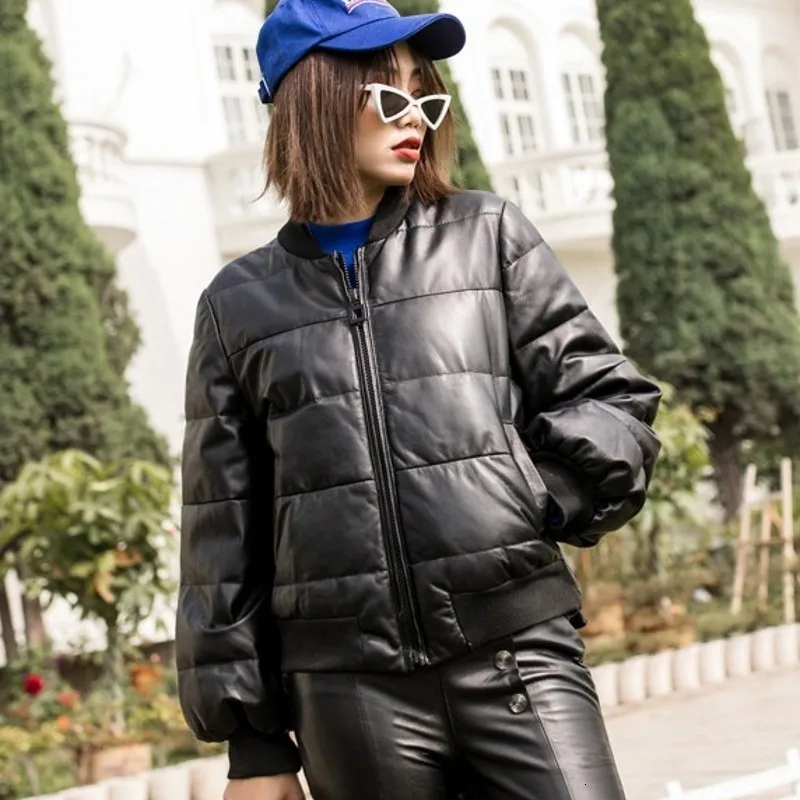 Кожаная женская куртка зимняя бейсбольная форма Модный популярный топ с