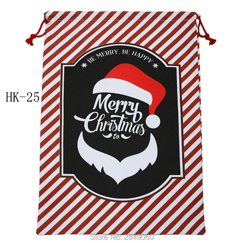 20 шт. Рождественский Подарочный мешок Санта мешки с кулиской из парусины сумки