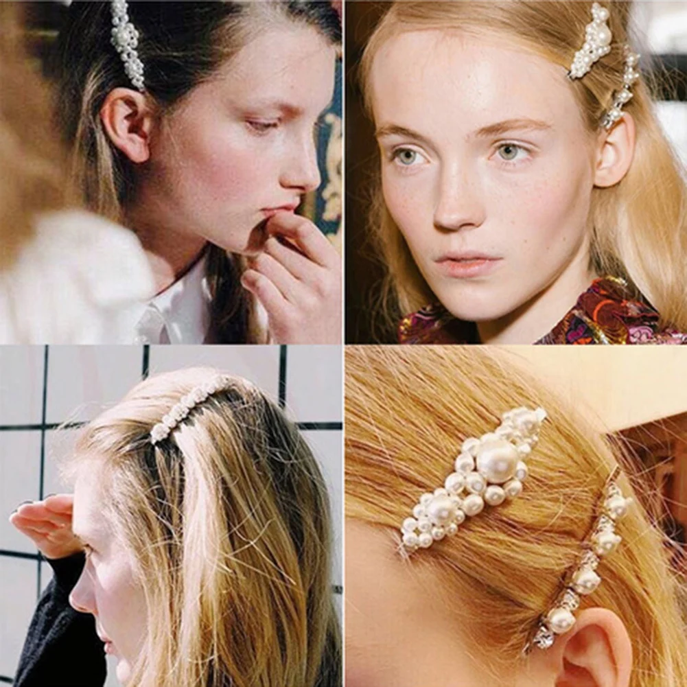 

New Fashion Pearl Hair Clip for Women Elegant Korean Design Snap Barrette Stick Hairpin Hair Styling Accessories Hair Pins