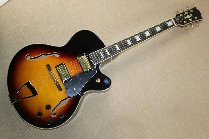

Бесплатная доставка, новое поступление, G Custom L5 Jazz Guitar CES Archtop полуполый электрический гитара в наличии 141110