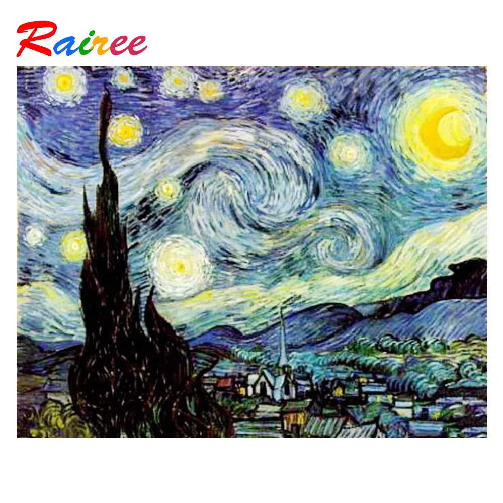 Картина из страз Звездная ночь Ван Гог|Алмазная мозаика и вышивка| |