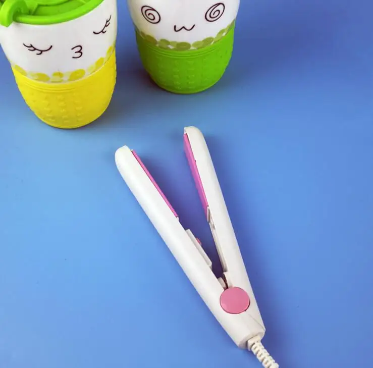 Мини-выпрямитель для волос Розовый Керамический выпрямитель гофрированная