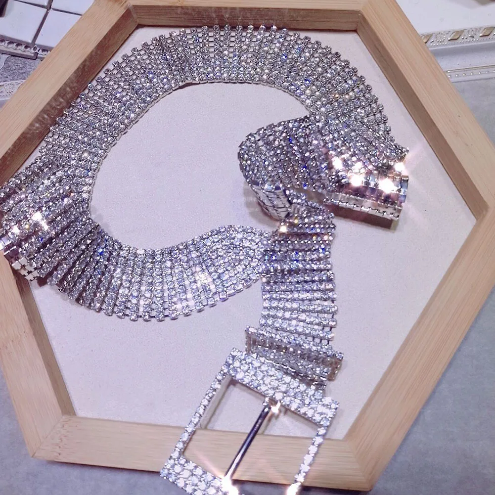

Women Crystal Diamond Waistband Inlaid Full Rhinestone Waist Chain Shiny Luxury All Match Belt