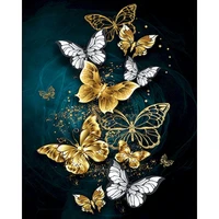 gatyztory painting by numbers butterfly animals modern wall art canvas painting acrylic paint by numbers for home decor frameles