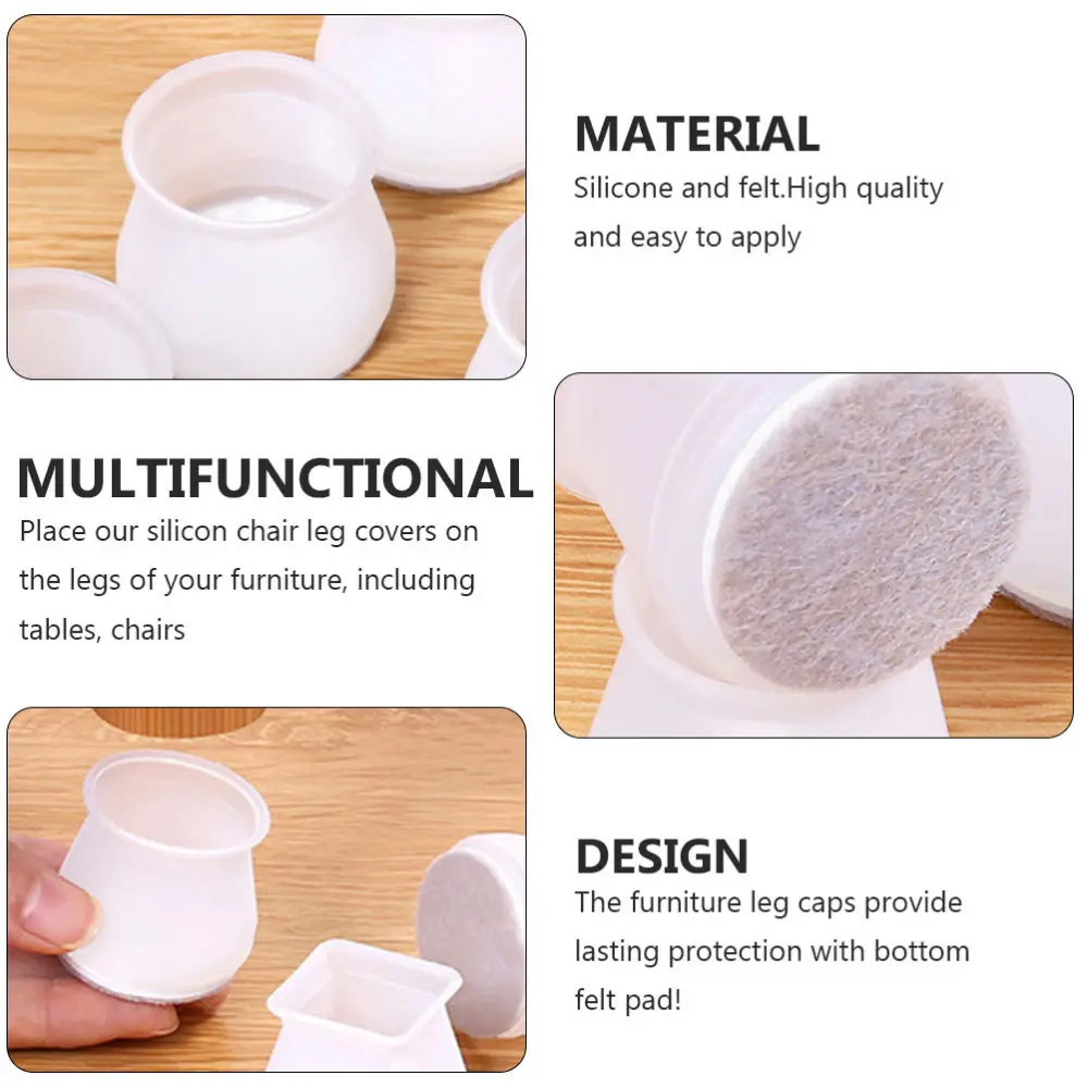 

36 Pcs Chair Leg Caps with Felt Pad Anti Scratch Floor Protector Accessories