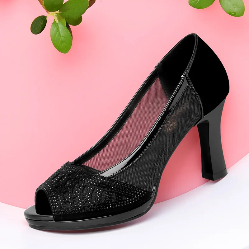 

Women's Shoes Fish Mouth 2019 heel heel High Shoes