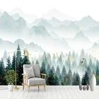 Самоклеящиеся водонепроницаемые обои на заказ, фотообои в китайском стиле с изображением леса, кедра, гор, птиц, 3D наклейки