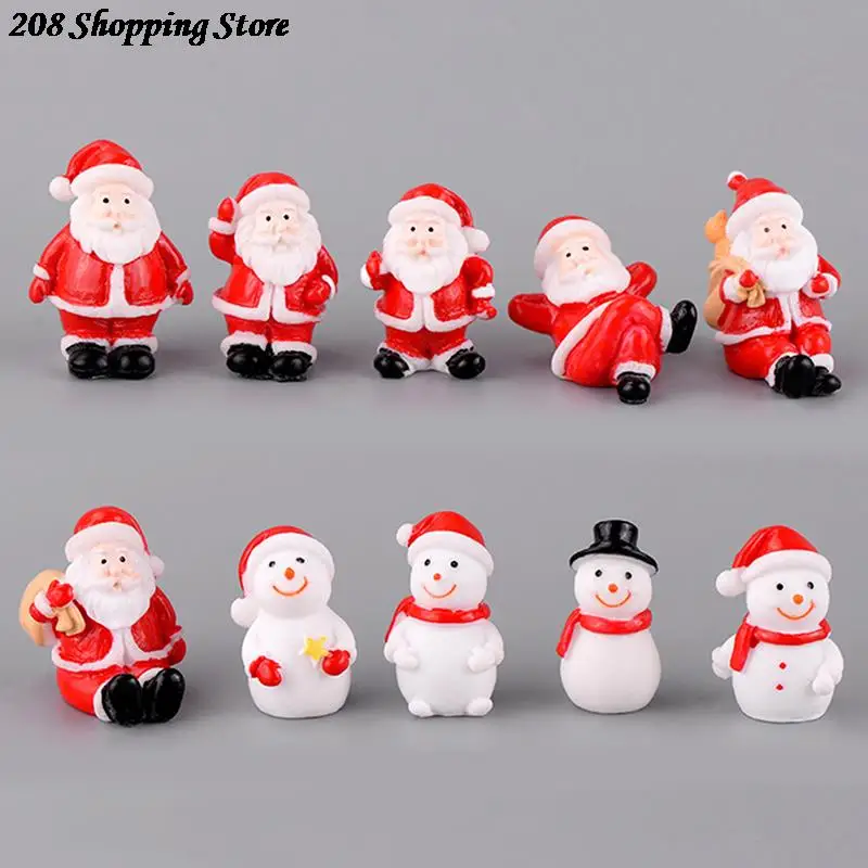 

1 х миниатюрное Рождественское украшение из смолы в виде Санта-Клауса, снеговика, дерева, миниатюрные садовые фигурки «сделай сам», украшени...