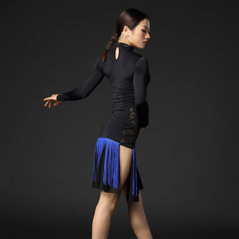 Платье для латинских танцев женское платье с бахромой Танго взрослых сальса