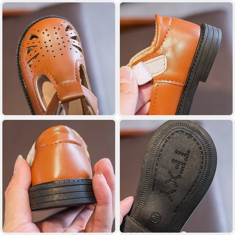 

Fashion Classic Children Single Shoes Spring Girls PU Leather Sandals Boys Soft Anti-slip Oxford Breathable Kids Flats Shoes