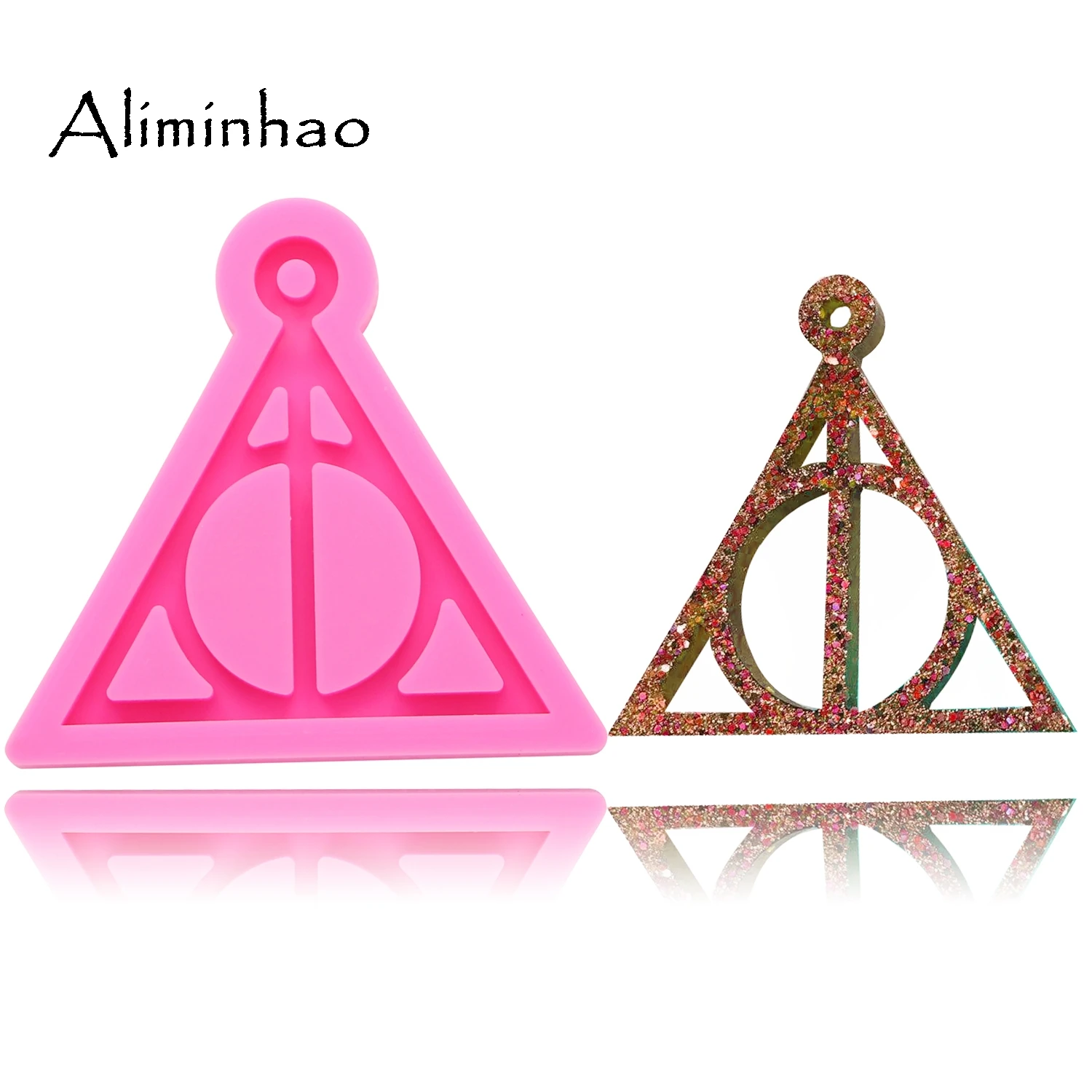 1Pc Pink DY0085 блестящие брелоки с логотипом Гарри Поттера форма кулон Полимерная глина DIY ювелирных изделий блестящая эпоксидная силиконовая полимерная форма - Цвет: 1Pc Pink