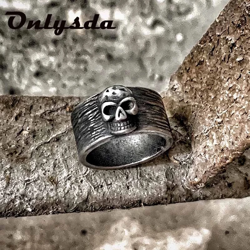 

Wholesale Stainless Steel Heavy Sugar Skull Ring Mens Mandala Flower Santa Muerte Biker designer Jewelry Dropshippin OSR260