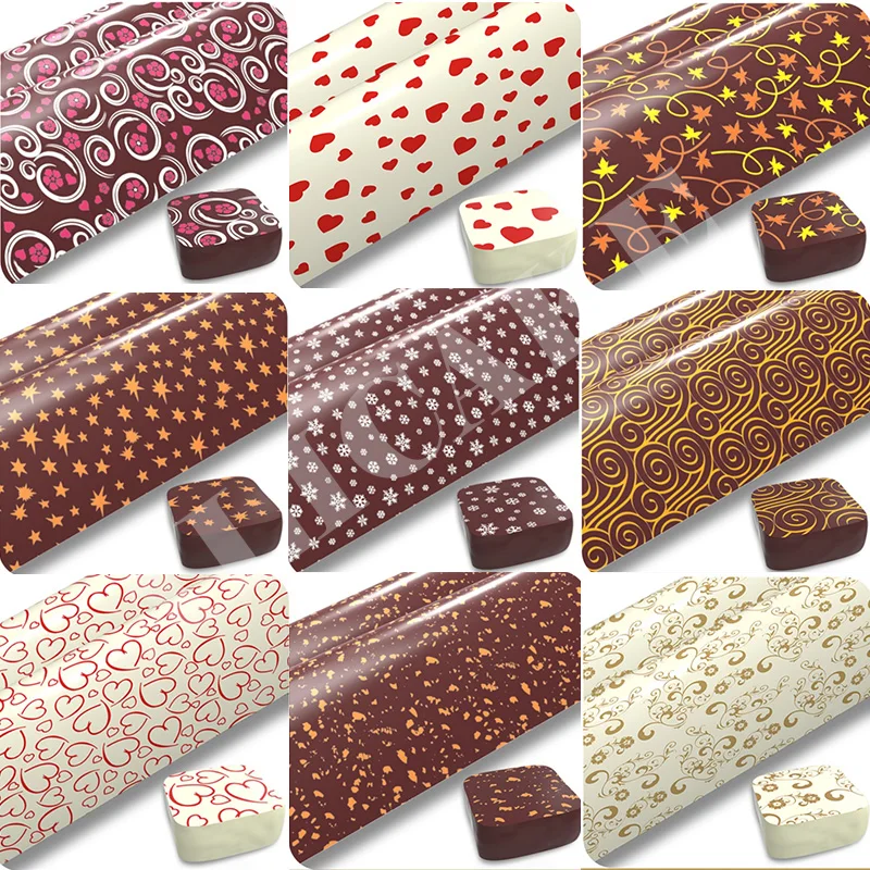 

10-50Pcs Chocolate Transfer Paper Sheet A4 Decoration for Chocolate Print Baking Pastry Confectionery Cake Decoration Tools