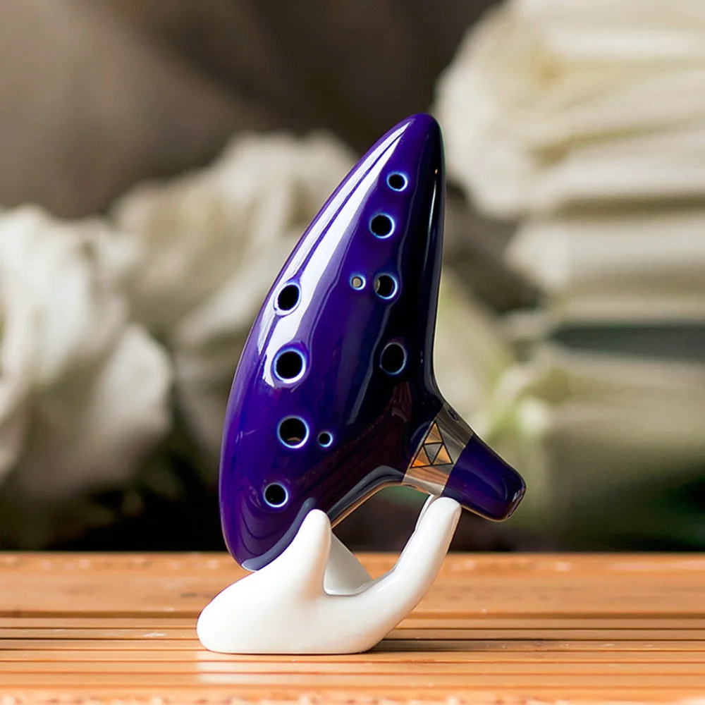Ocarina классический синий 12 отверстий Alto C музыкальный инструмент яркая глазурь
