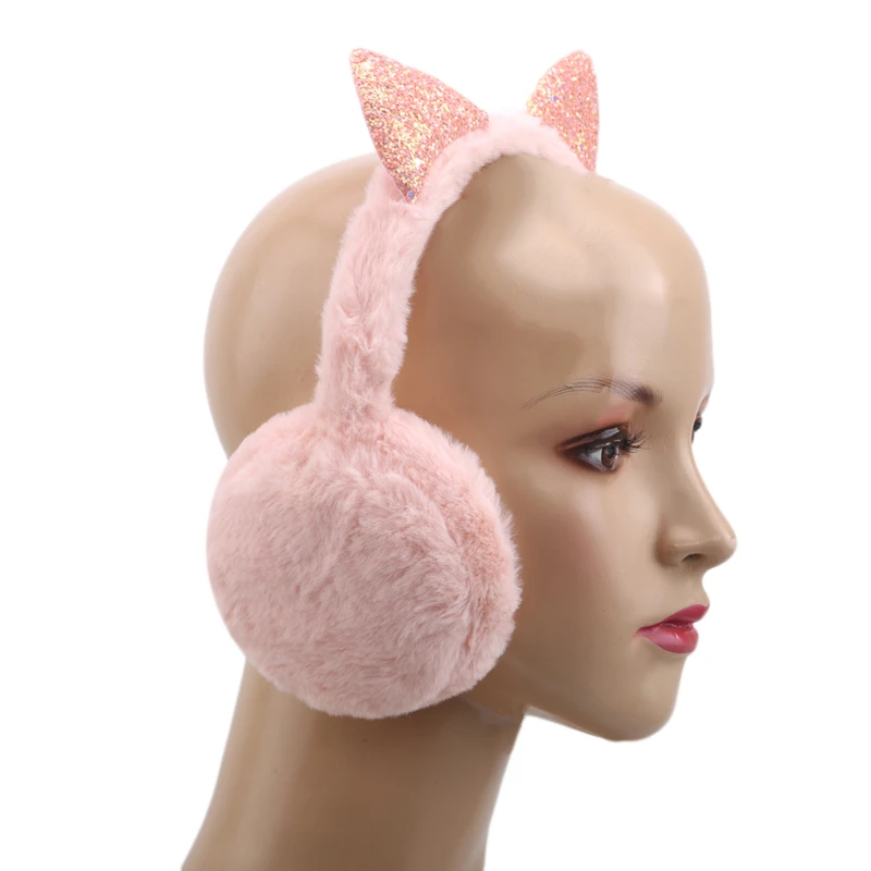 Подвесные наушники теплые зимние женские головные уборы Мультяшные меховые