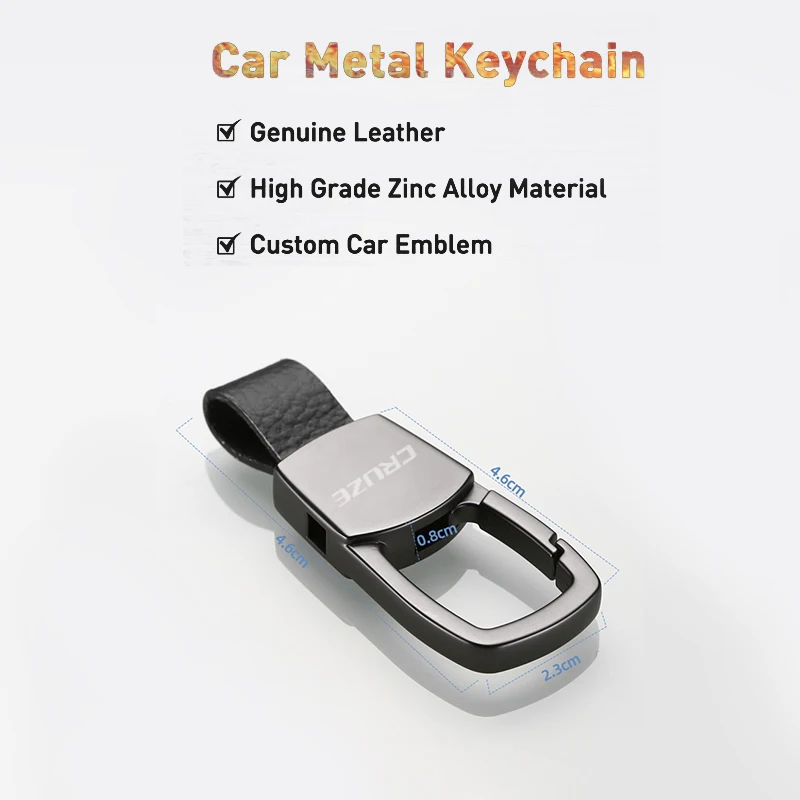 

The New Leather Car Keychain Decorative Key Ring Car Logo Alloy Keyring For Chevrolet Cruze 2011-2018 2019 2020 Car Accessories