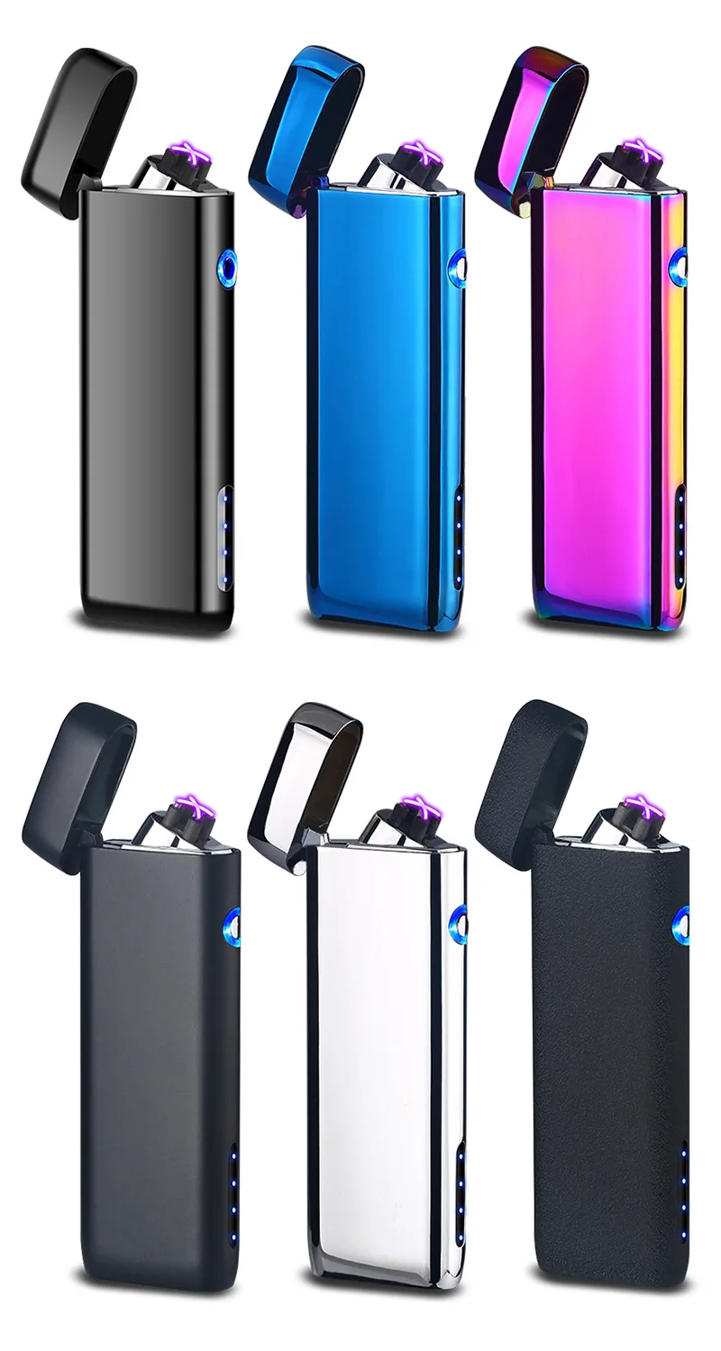 Металлическая ветрозащитная Usb перезаряжаемая двухдуговая плазменная