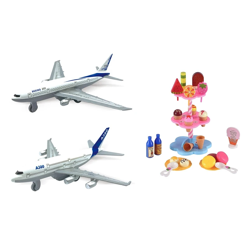 

1 комплект, детский планер, Airliner Aircrafts, игрушка и 1 набор, имитация еды, торт, мороженое, кухня, игра, еда, игрушка