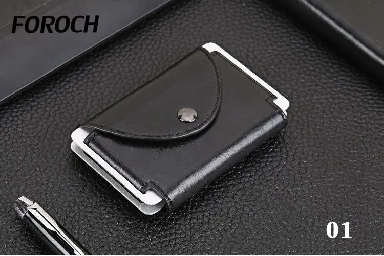 Держатель для кредитных карт, мужской держатель для ID карты 683 RFID кошелек Crazy horse кожаный Противоугонный блокирующий бумажник визитница tarjetero - Цвет: A1
