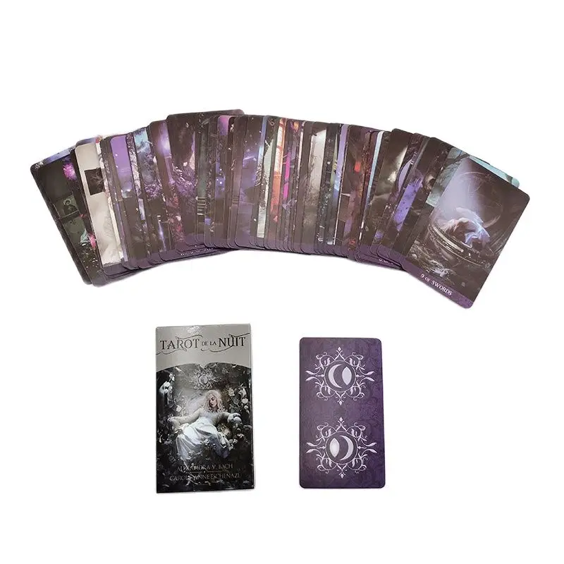 

Night Tarot Card Deck Mysterious Purple Witch Divination Fate Tarot Deck Women Girls Cards Party Board Game Table Card Playing