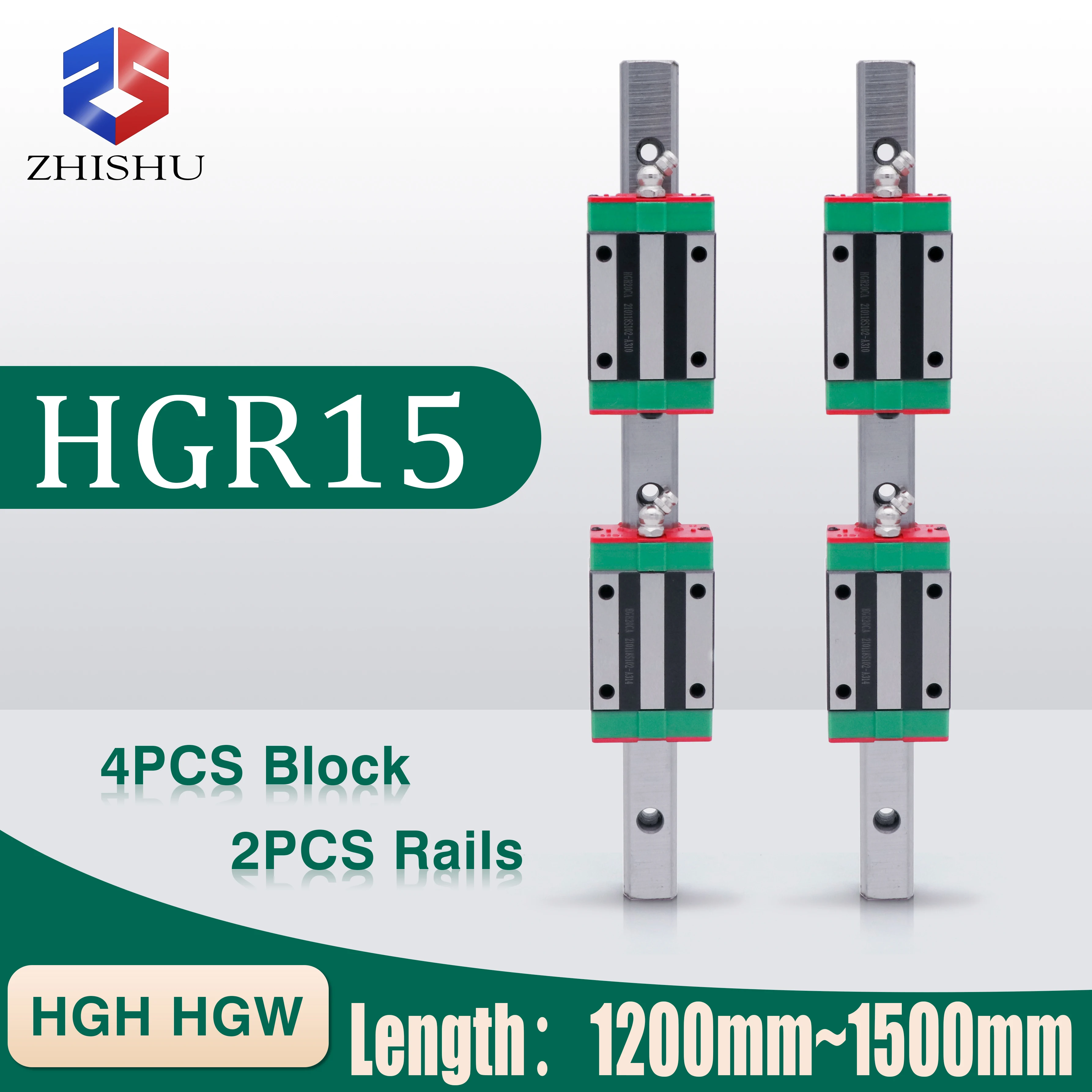 

HGR15 CNC Linear Guide Rails L: 1200 1300 1400 1450 MM Slide HGR 15 HGH15CA HGW15CC Block Square Carriages CNC Router Kit Parts