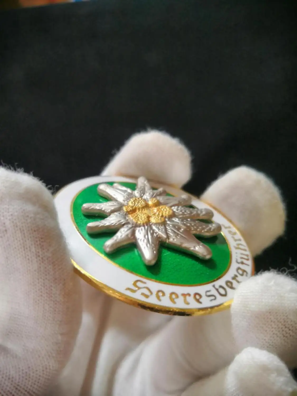 Высшее качество WW2 немецкий телефон Элитный значок для горных войск Edelweiss | Дом и