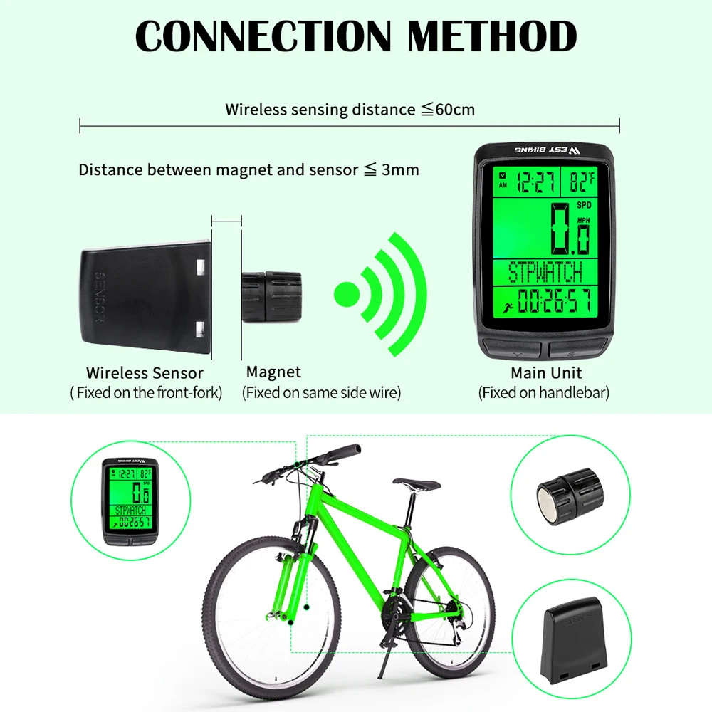 WEST BIKING беспроводной водонепроницаемый Тахометр для горного велосипеда на пяти