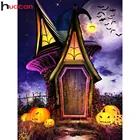 Набор для алмазной вышивки сделай сам Huacan, полноразмернаякруглая мозаика для Хэллоуина, украшение для дома с изображением тыквы