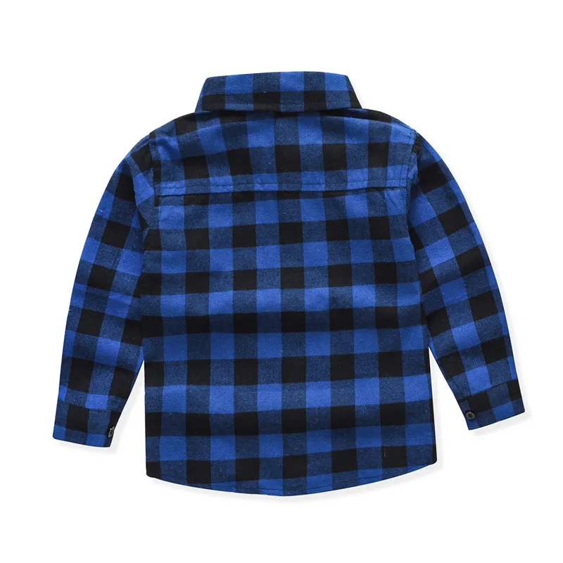 Детская одежда модная полосатая рубашка в клетку джентльменский стиль Одежда