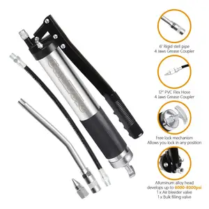 8000PSI сверхмощный смазочный пистолет с рукояткой 600cc 14oz смазка гибкий шланг ручной смазочный пистолет для внедорожников, грузовиков, экскаваторов