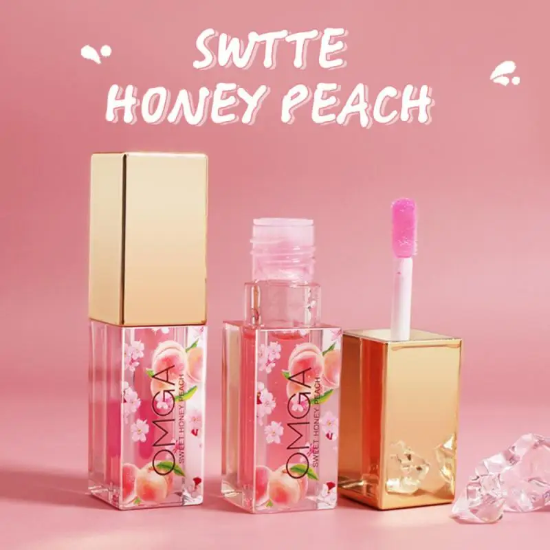 

Sweet Honey Peach Lip Oil Moisture 4ml Temperature Changed Color Lip gloss Long Lasting Nourishing Repairing Lip Care TSLM1