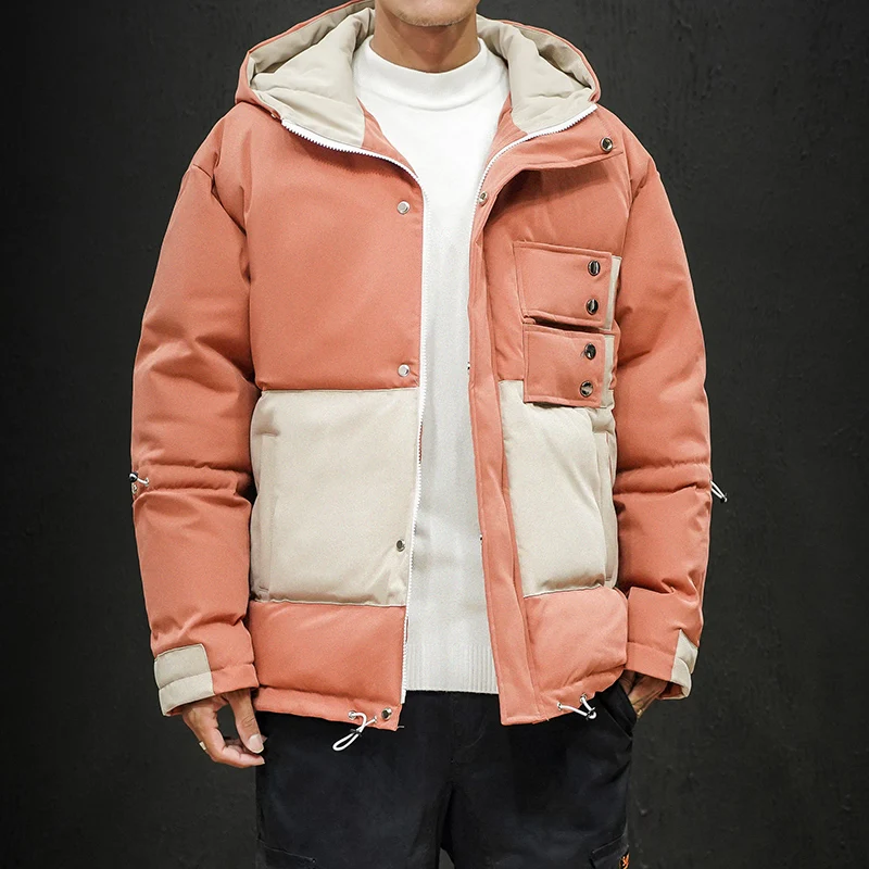 Мужские зимние пальто и куртки с капюшоном повседневные пуховые толстые теплые