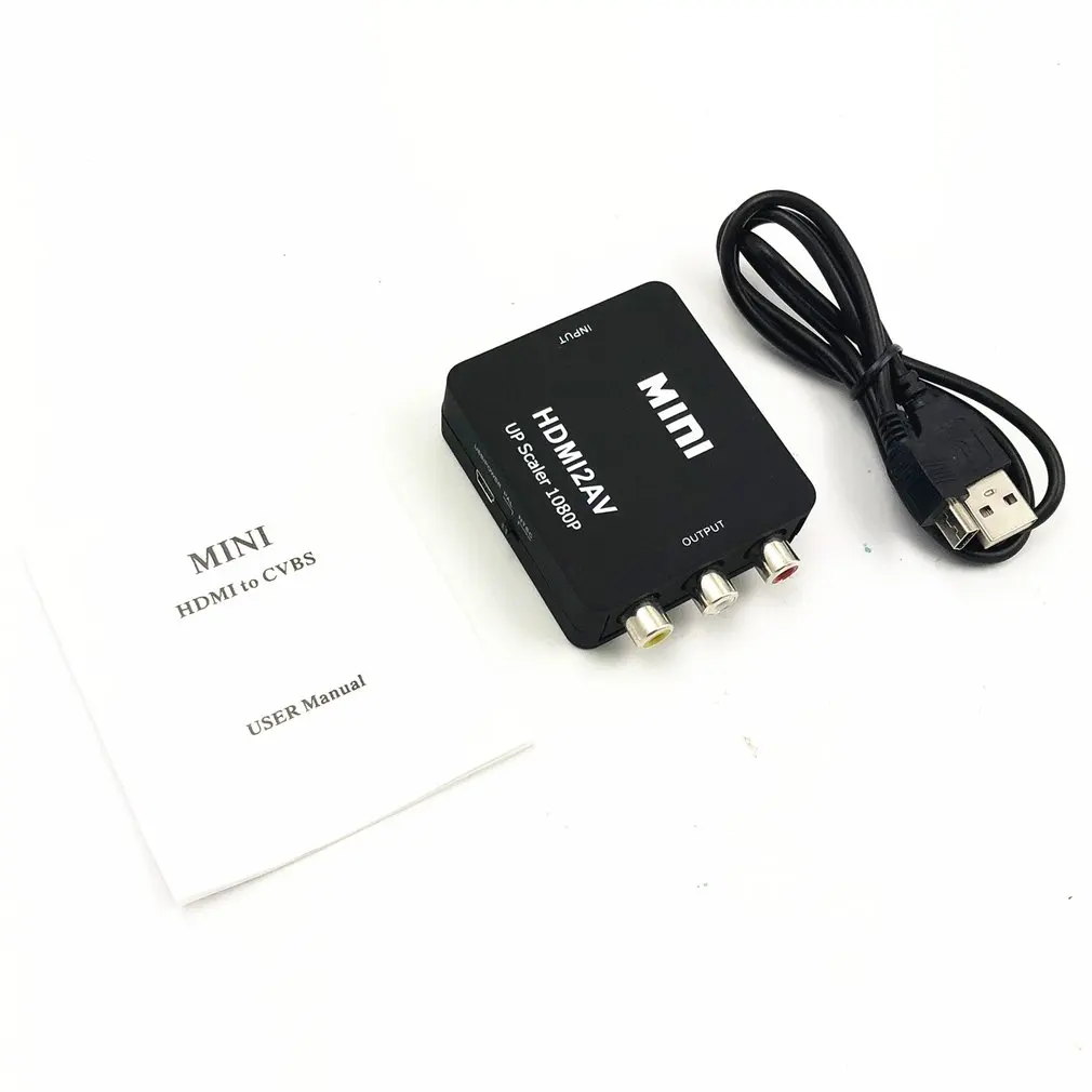1080P HDMI Mini VGA к RCA AV композитный адаптер конвертер с 3 5 мм аудио VGA2AV / CVBS + ПК HDTV