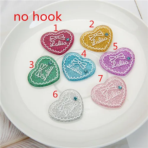 no hook 15cps/лот 31*27 мм модные блестящие плоские пластмассовые ювелирные изделия в форме сердца ожерелье Подвески на брелки для ключей для украшения своими руками - Окраска металла: no hook