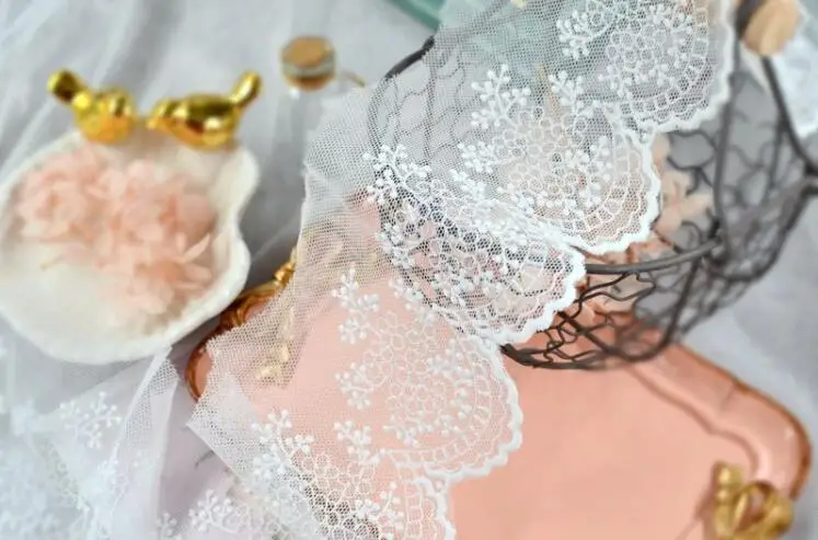 Кружевная тесьма с вышивкой из молочного шелка ширина 9 4 см 3 метра оптовая цена