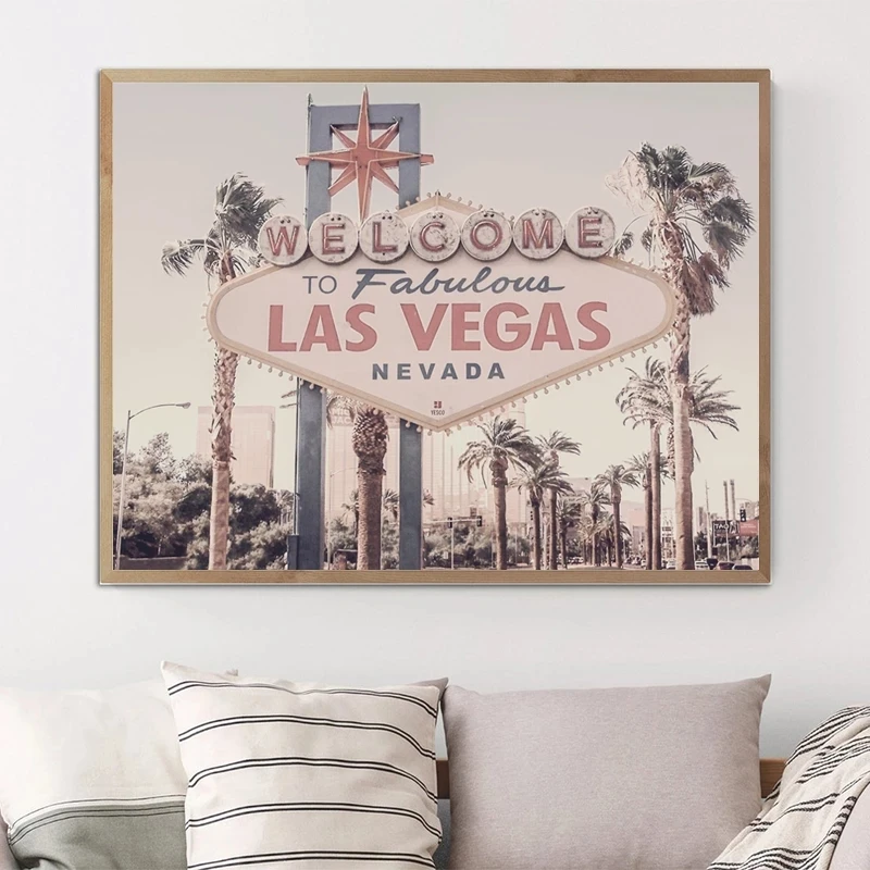 

Las Vegas Photography Poster Canvas Painting Print As Home Room Decoration Travel Photo Wall Art Picture Decoration Frameless