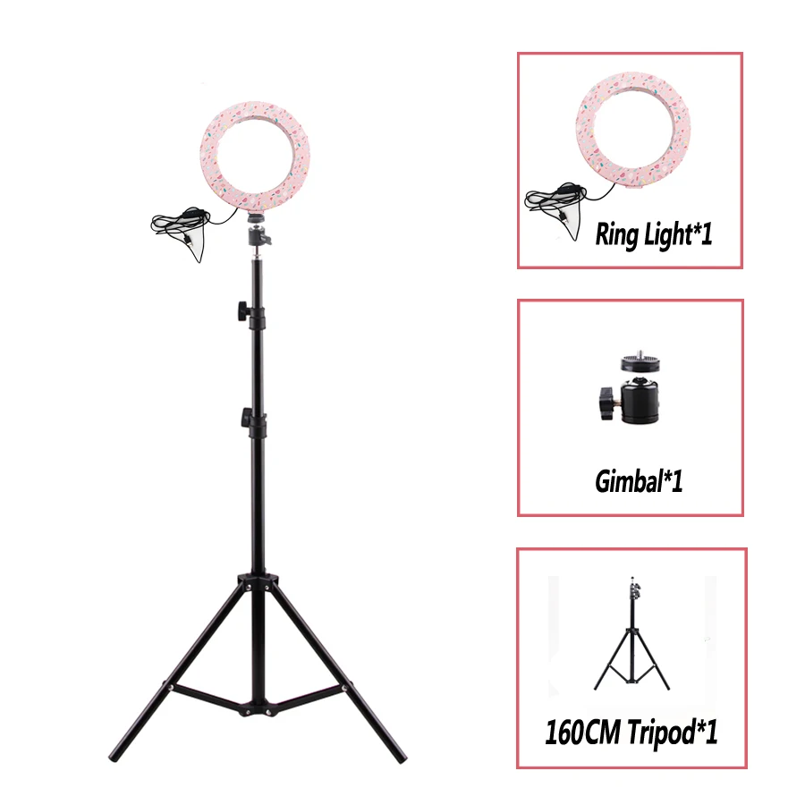 6 дюймов розовый Luces светодиодный селфи кольцо светильник с для штатива