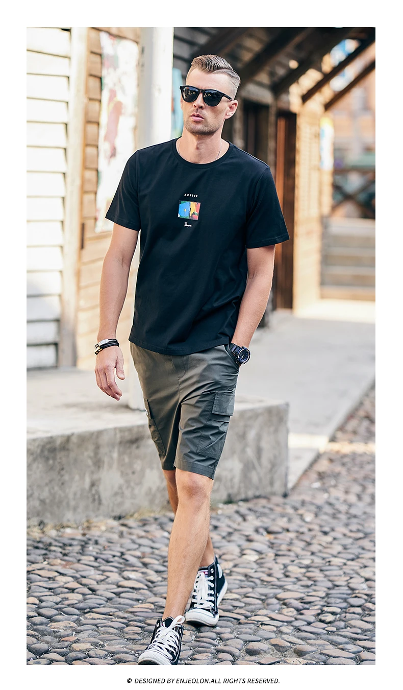 

YTX470 Summer new men's casual round neck short-sleeved T-shirt Korean version of the trend printing half-sleeved