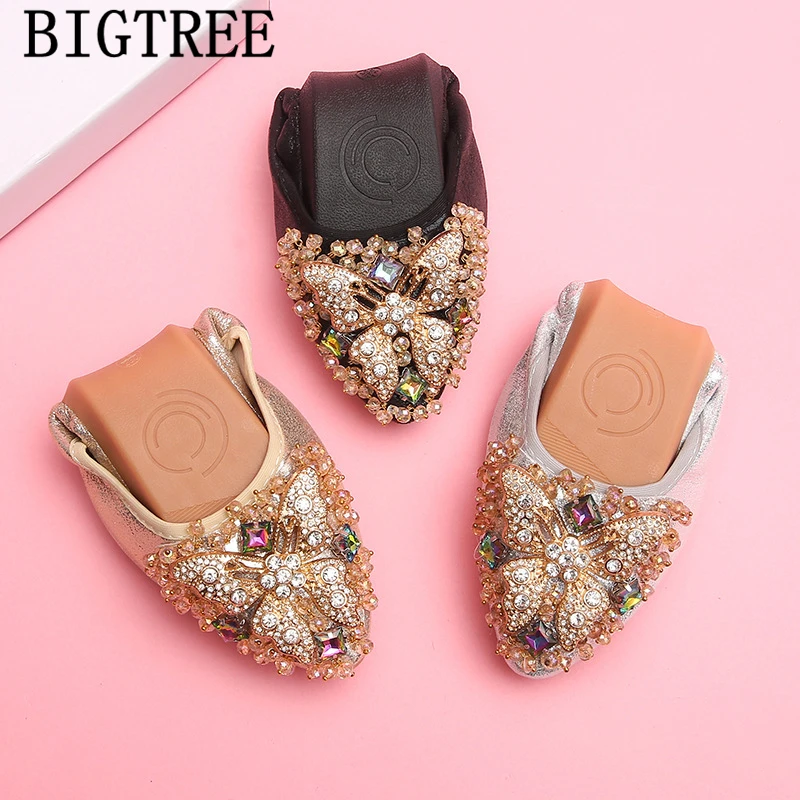 Блестящие туфли Стразы Удобная женская обувь роскошная дизайнерская для женщин