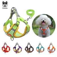 reflective dog harness and leash set for small medium dogs no pull dogs harness leash leads puppy cat vest for pug chihuahua
