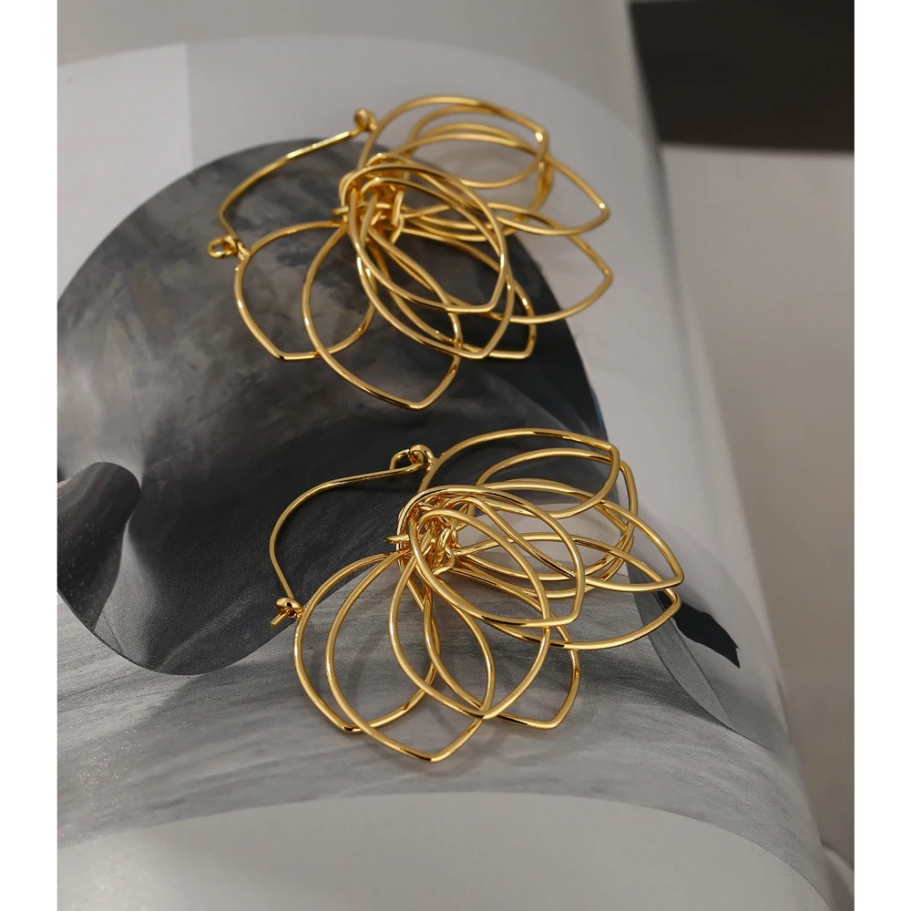 Модные металлические фирменные серьги Yhpup ручной работы с цветами и растениями