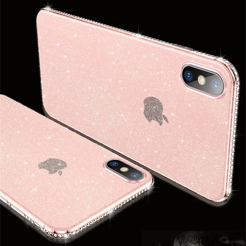 Bling Diamond Soft TPU Clear Case for iphone 11 Pro Max Glitter Transparent Back Cover X XS XR 6 6s 7 8 plus |