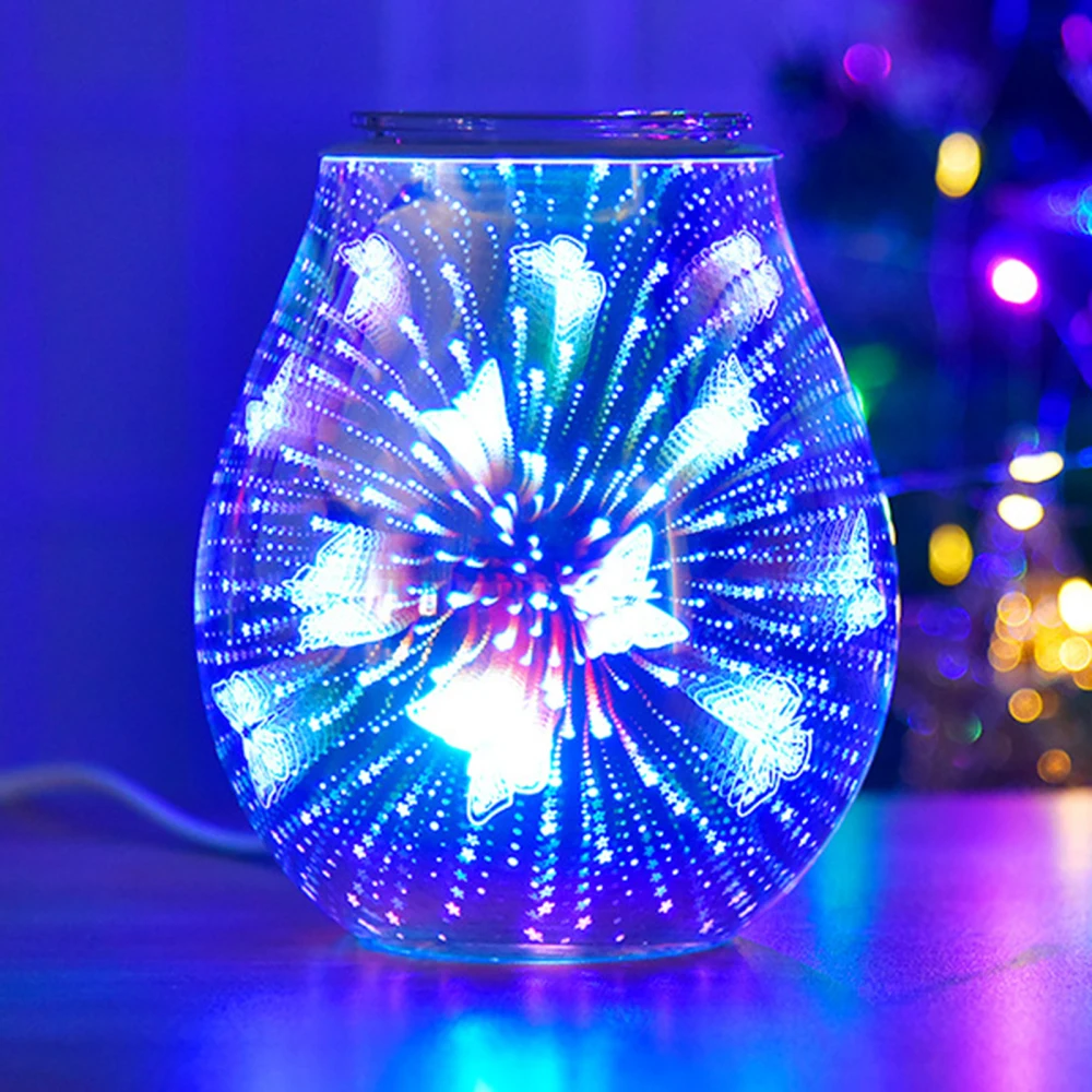 

Diffuser Aroma Lamps Color Changing Lights Removable 40W 15.8*15.8*21CM Creative 3D Glass Electrical Flameless Incense Expander