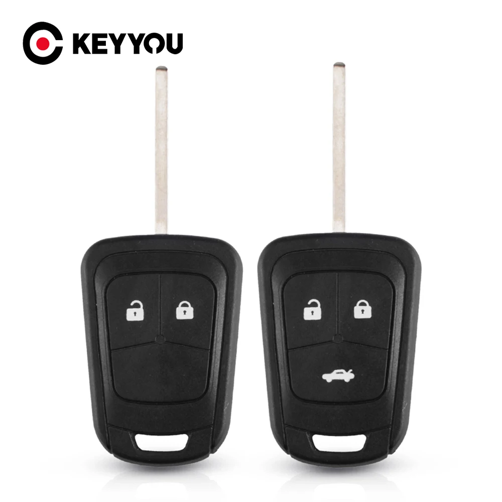 

KEYYOU 2/3 Buttons HU100 Remote Car Key Shell Fob Case For Chevrolet AVEO Cruze For Opel Malibu Sonic Replacement Auto Key