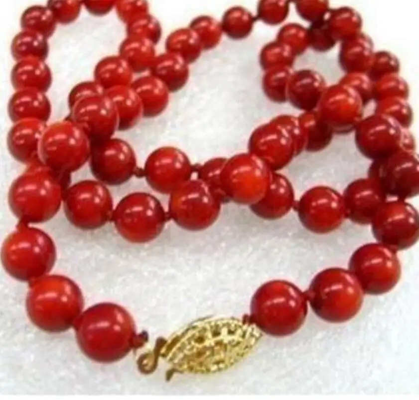 Модные украшения Бесплатная доставка натуральные 8 мм красные морские настоящие