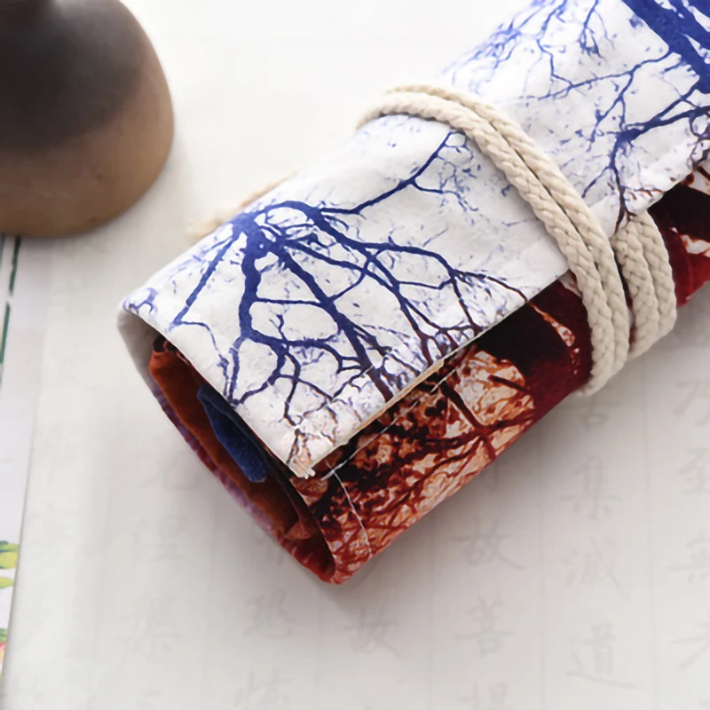 Канцелярские Холст футляр для карандашей ручной работы сумки 36/48/72 отверстия