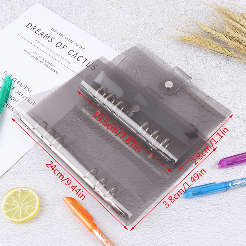 

1PCS Coil Ring Loose Leaf Binder Journal Planner PVC Notebook Cover File Folder