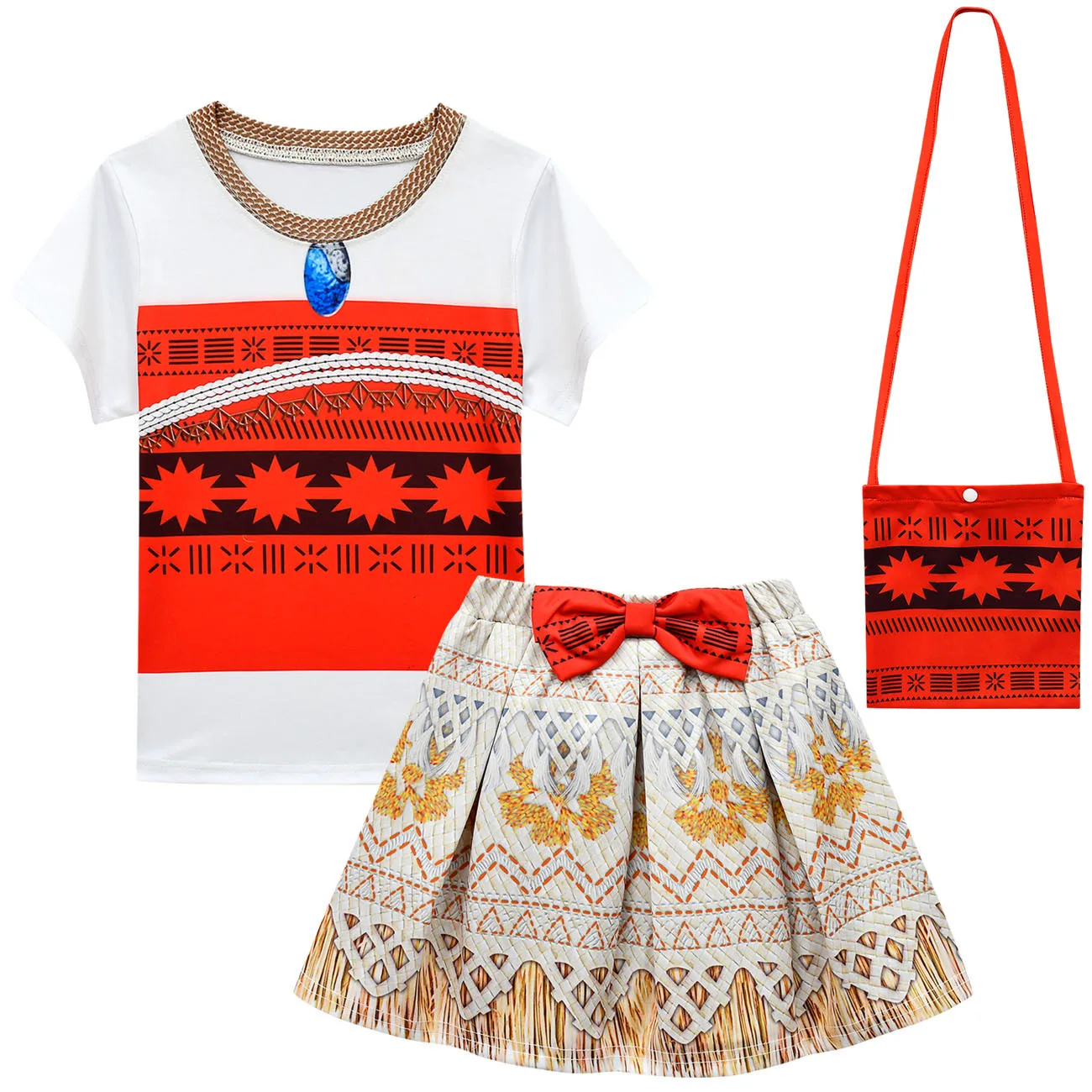 Костюм Моана для маленьких девочек комплект из 4 предметов костюм принцессы с