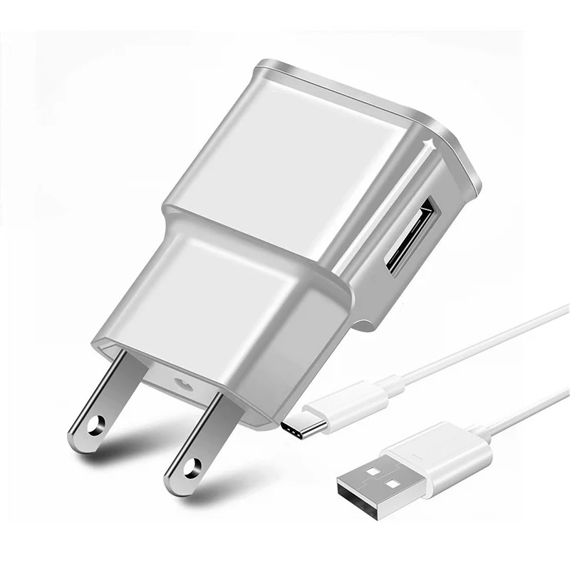 USB зарядное устройство 2a Быстрая зарядка Путешествия ЕС США переходник портативное Сетевое зарядное устройство кабель мобильного телефона для samsung Galaxy A50 S8 Xiaomi - Тип штекера: US and Cable White