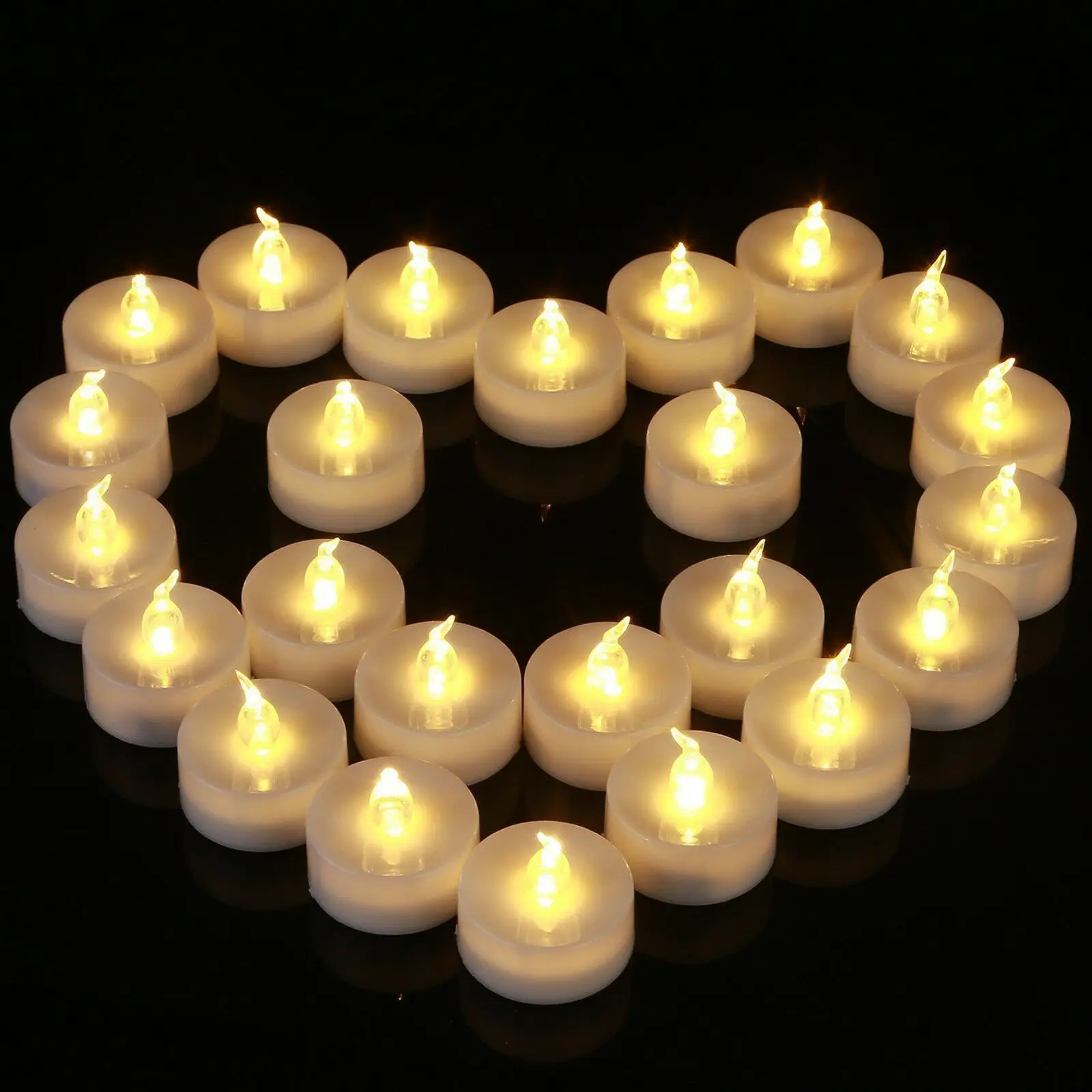 12 шт. светодиодные Чайные свечи на батарейках беспламенные свадебные